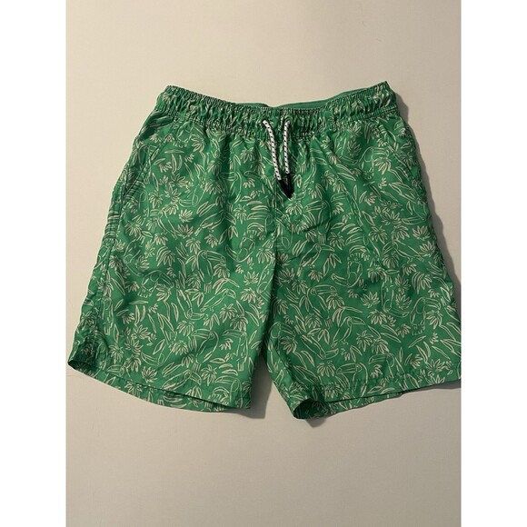 Cat And Jack Boys Xl (14) Green Toucan Swim Drawstring Netting Floral Print - Picture 1 of 6